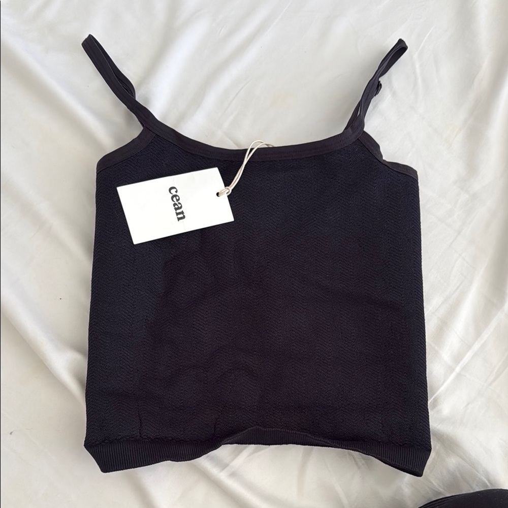 Black Ribbed Tank Top